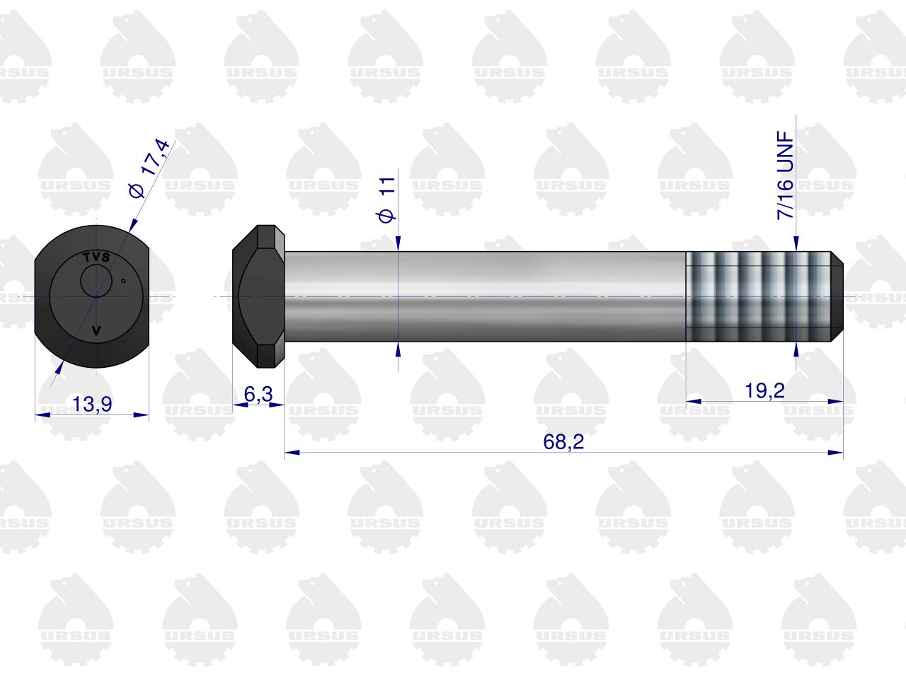 Śruba korbowodu MF-3 0095250 ORYGINAŁ URSUS (sprzedawane po 10 szt )