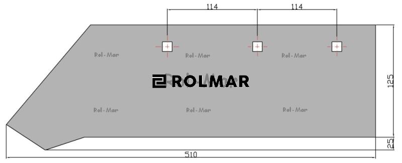 Lemiesz cienki 3-otwory Pług