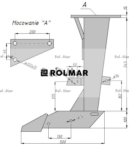 Słupica 4-skibowa wysoka Pług