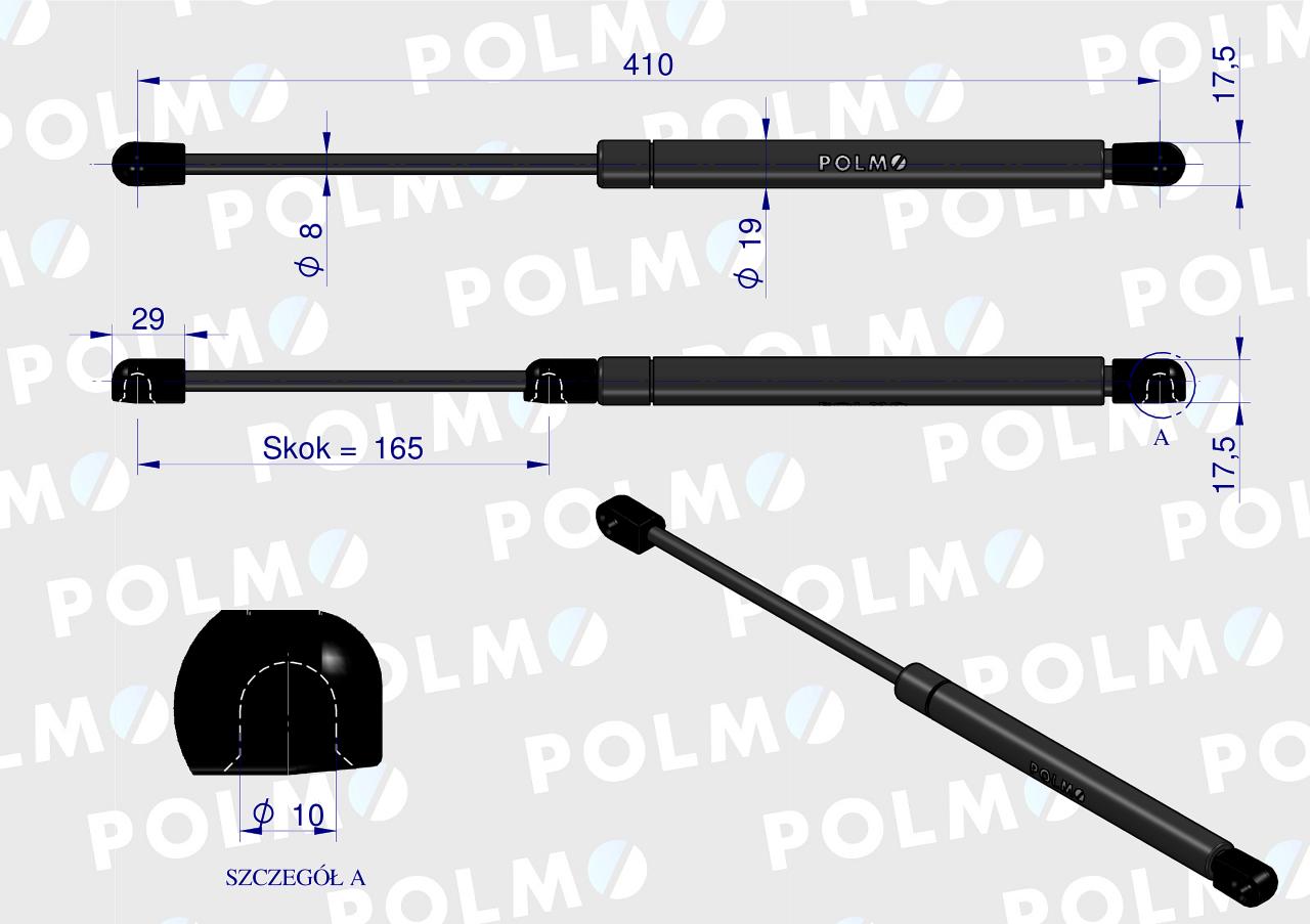 Siłownik dachu 10368919 pasuje do Zetora Proxima Forterra POLMO