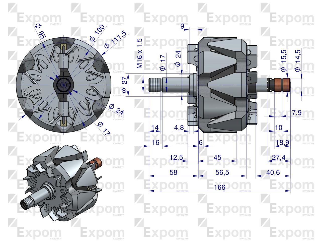 Wirnik alternatora 0123510074EX Nowy Typ EXPOM KWIDZYN eu 