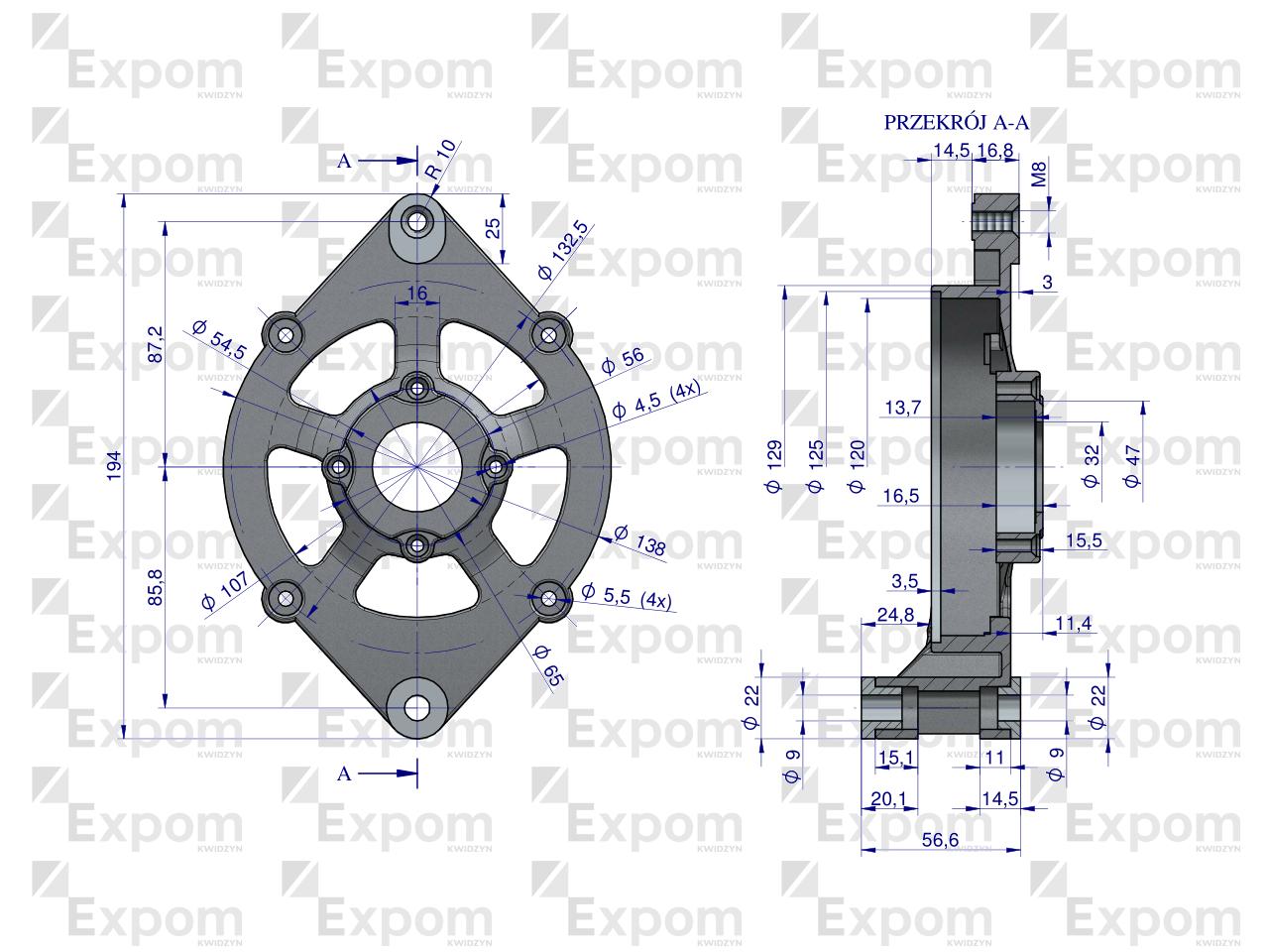Pokrywa przednia alternatora 0120484017EX Nowy Typ EXPOM KWIDZYN eu 