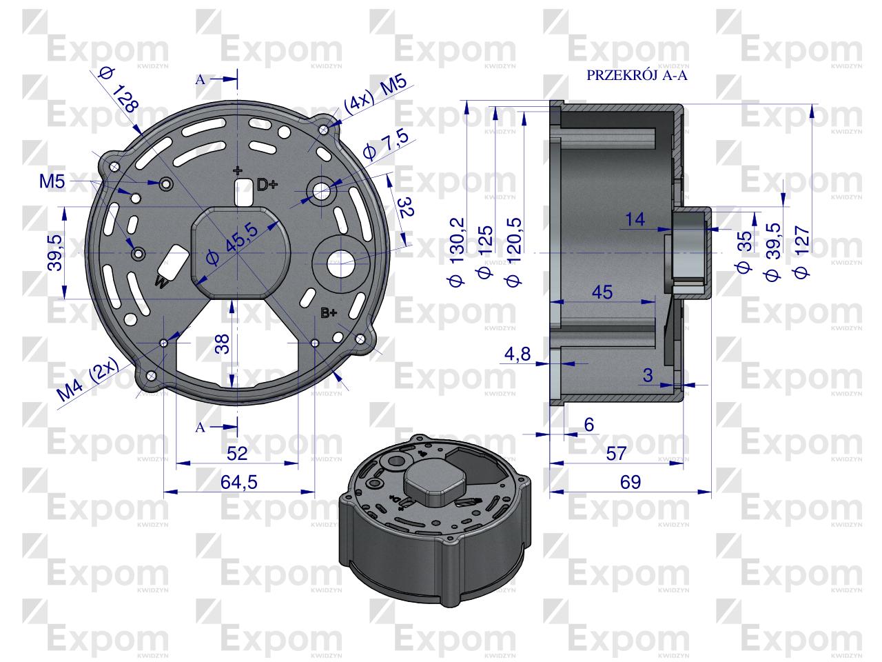 Pokrywa tylna alternatora 0120484017EX Nowy Typ EXPOM KWIDZYN eu 