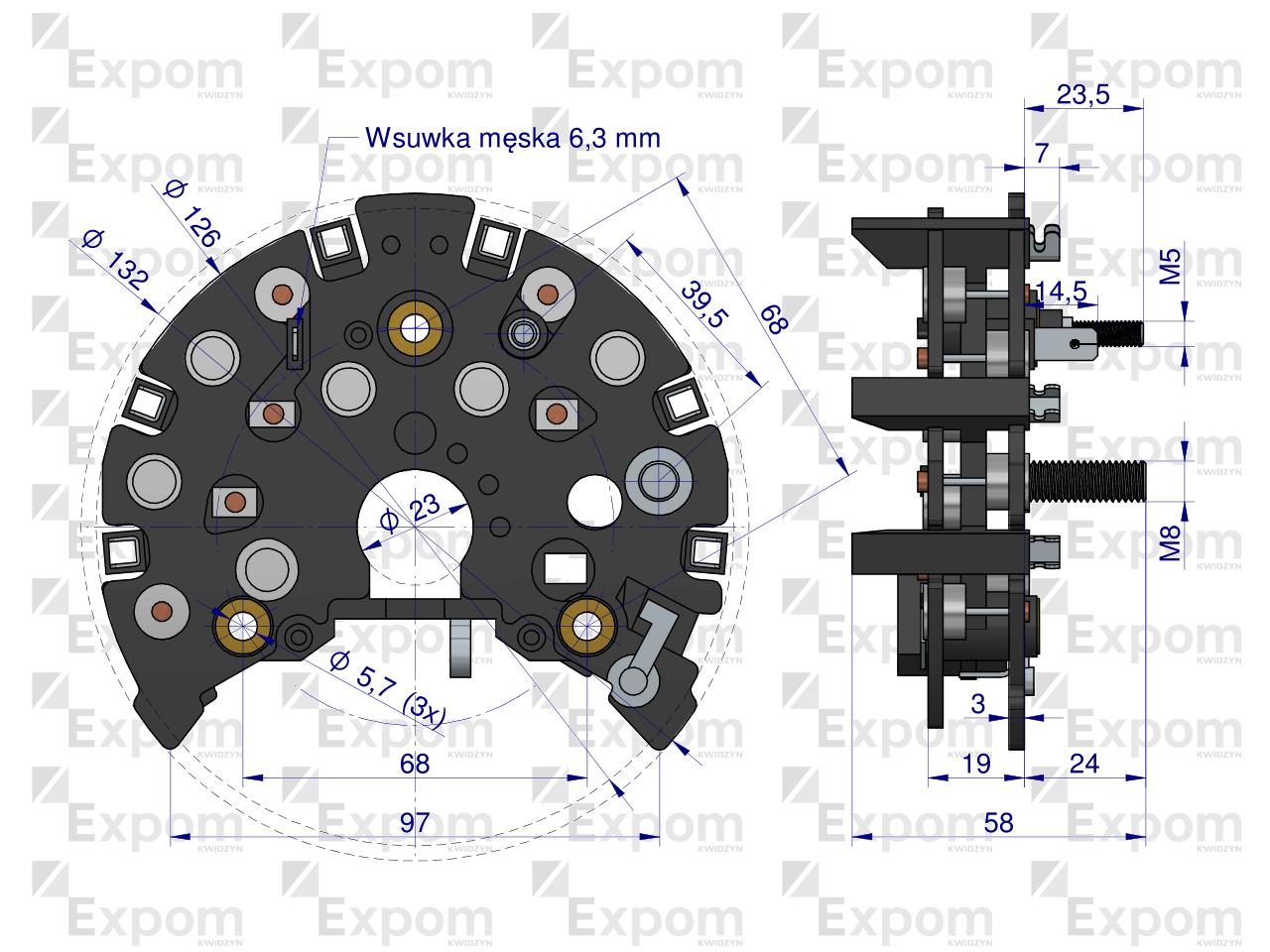 Prostownik diody alternatora 0123510074EX Nowy Typ EXPOM KWIDZYN eu 