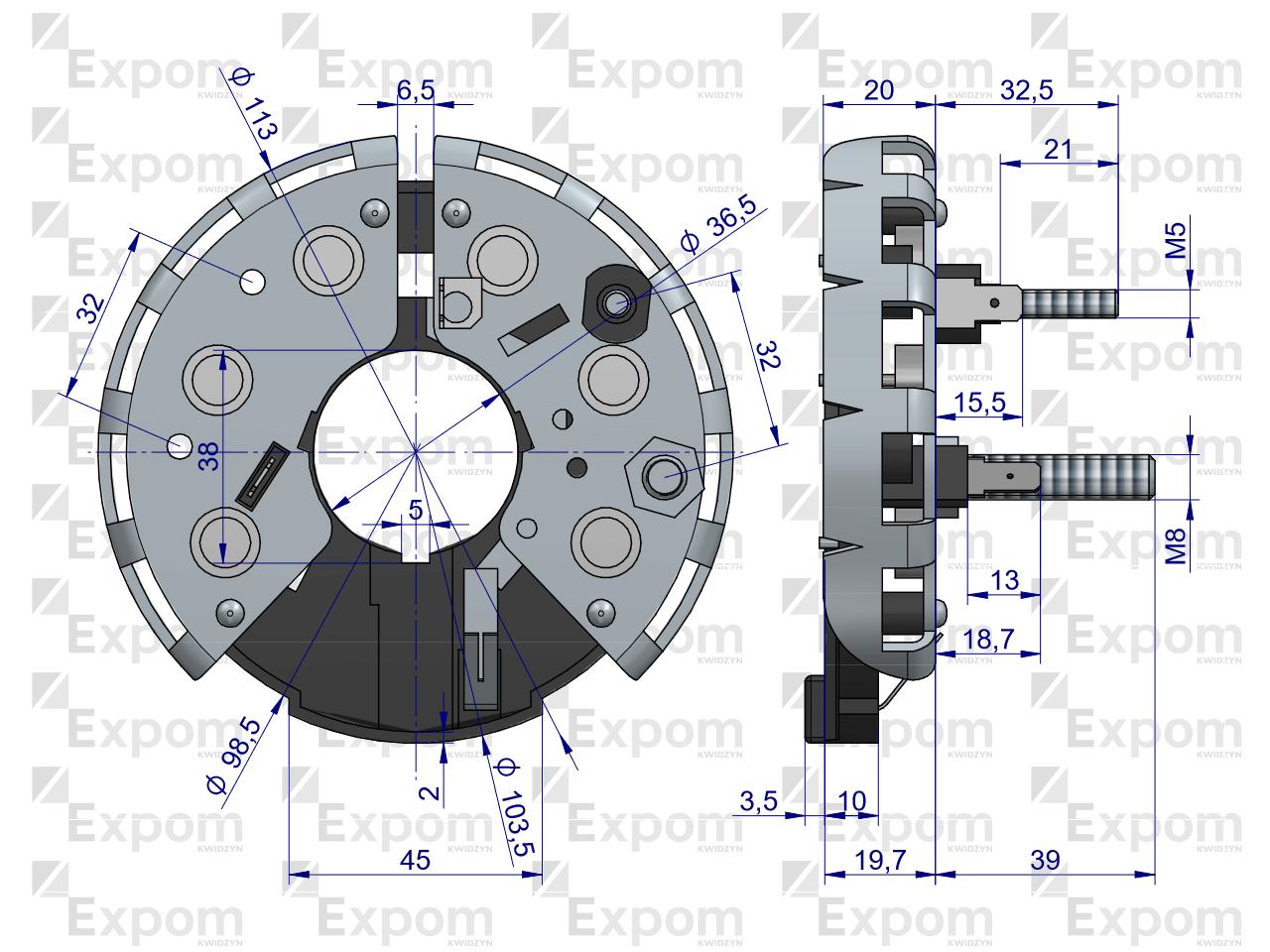 Prostownik diody alternatora 335532 Nowy Typ EXPOM KWIDZYN eu 