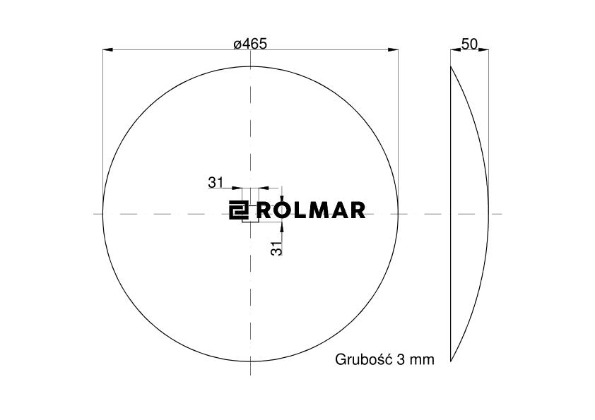 Talerz gładki fi 460 otwór 30x30 stal borowa Talerzówka 1279201030