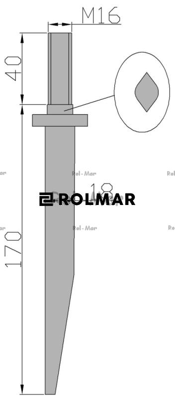 Ząb brony 16x170 M16 ( sprzedawane po 20 )