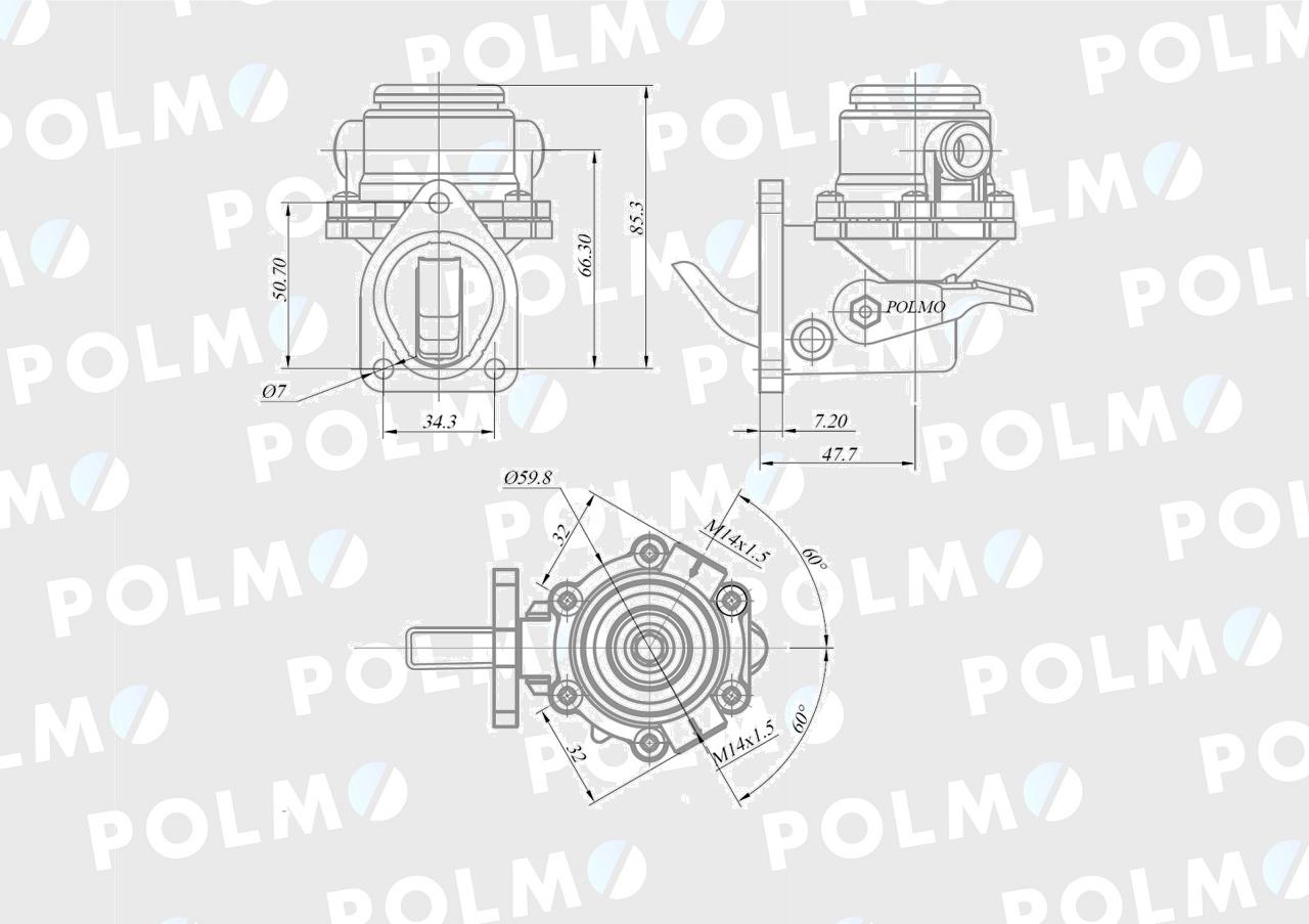 Pompa zasilająca 140100080709. 130100080733 POLMO
