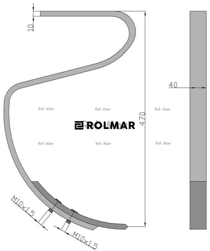 Ząb kultywatora stal borowa TABO