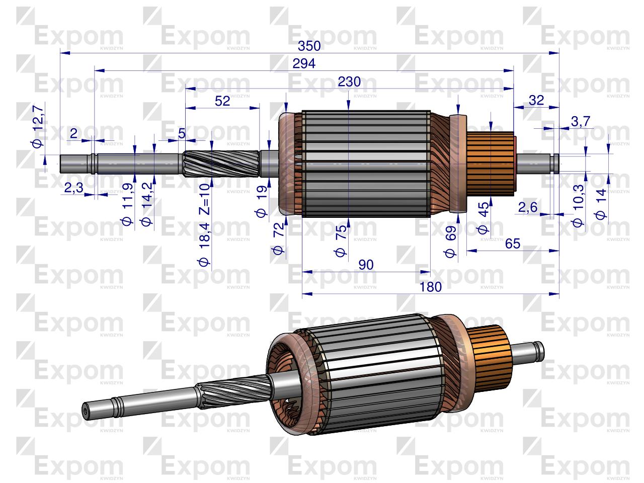Wirnik rozrusznika R-10 24V 851300 EXPOM KWIDZYN eu