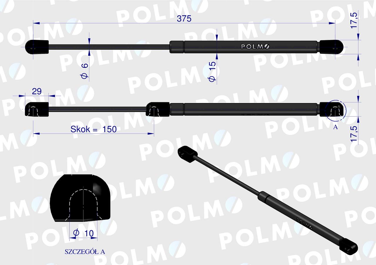 Siłownik dachu 16367957 pasuje do Zetora Proxima Forterra POLMO