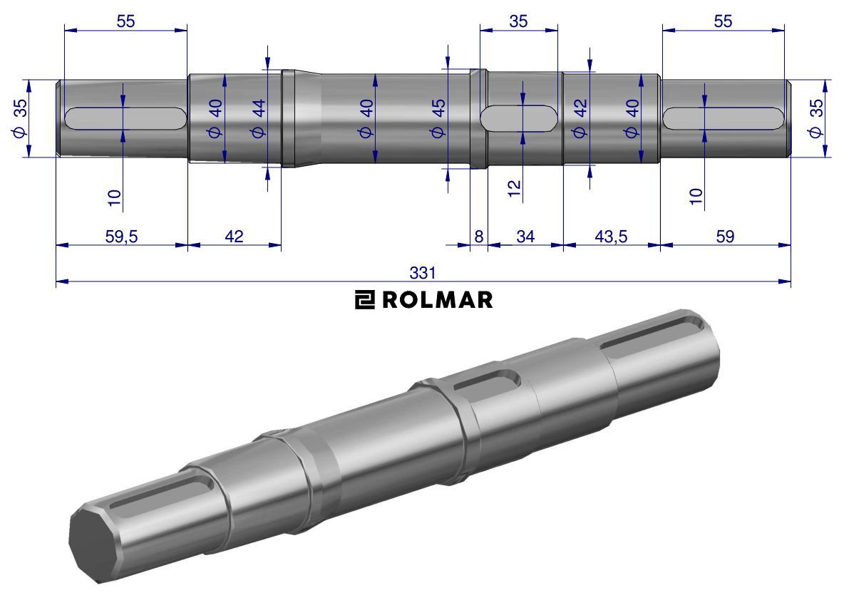 Wałek I przekładni Rozrzutnik