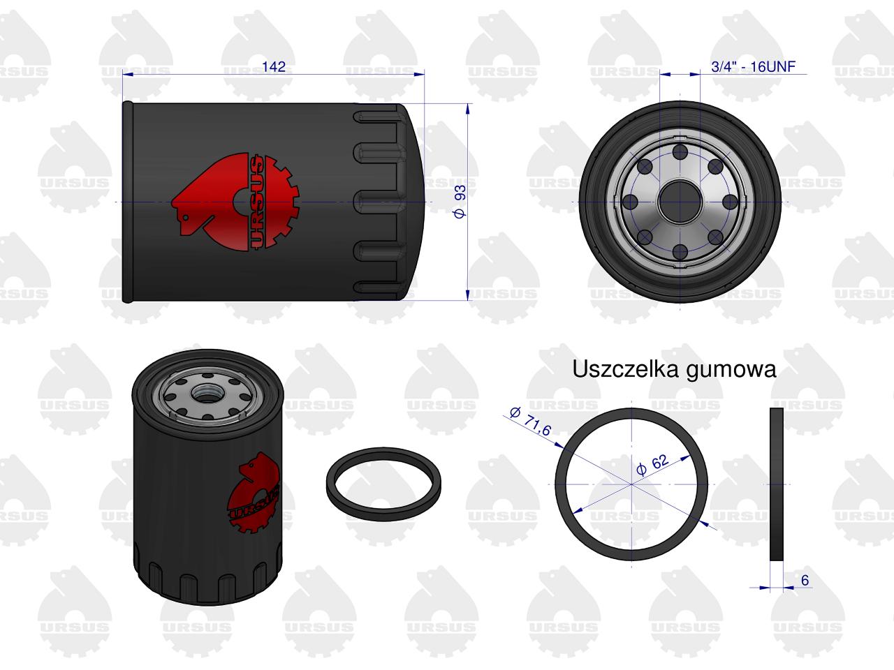 Filtr oleju PP-89 MF-4 ORYGINAŁ URSUS