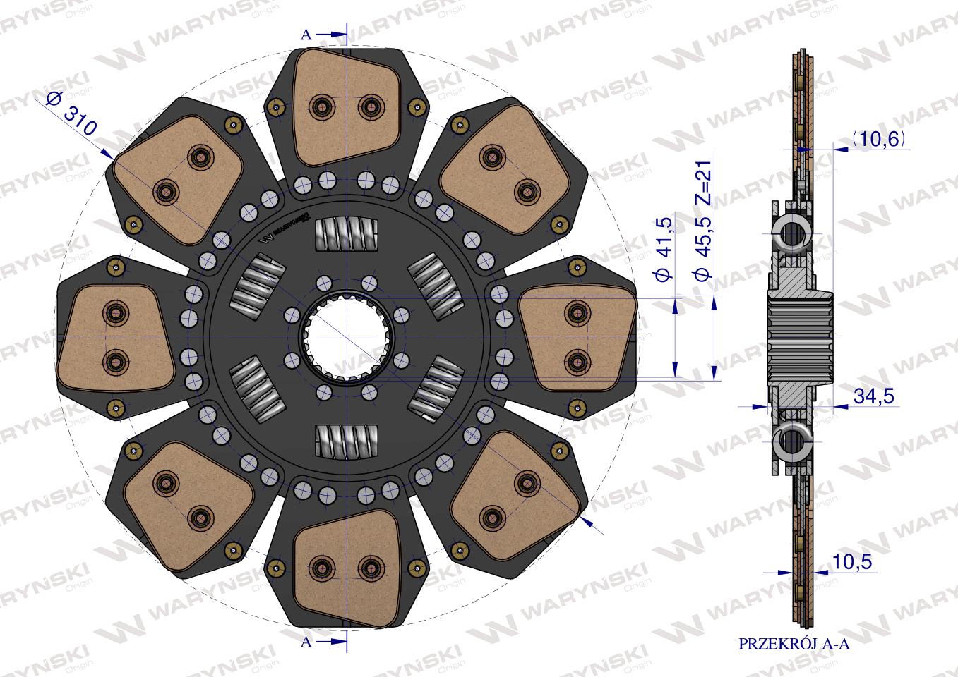 Tarcza sprzęgła ceramiczna  Deutz 2941269 WARYŃSKI