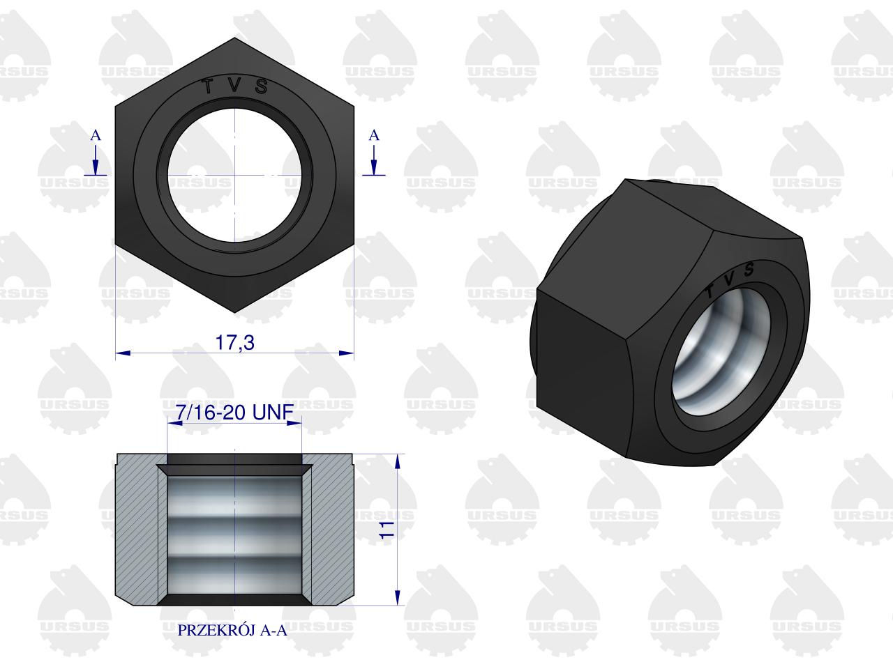Nakrętka śruby korbowodu MF-3 33221327 ORYGINAŁ URSUS (sprzedawane po 10 szt )