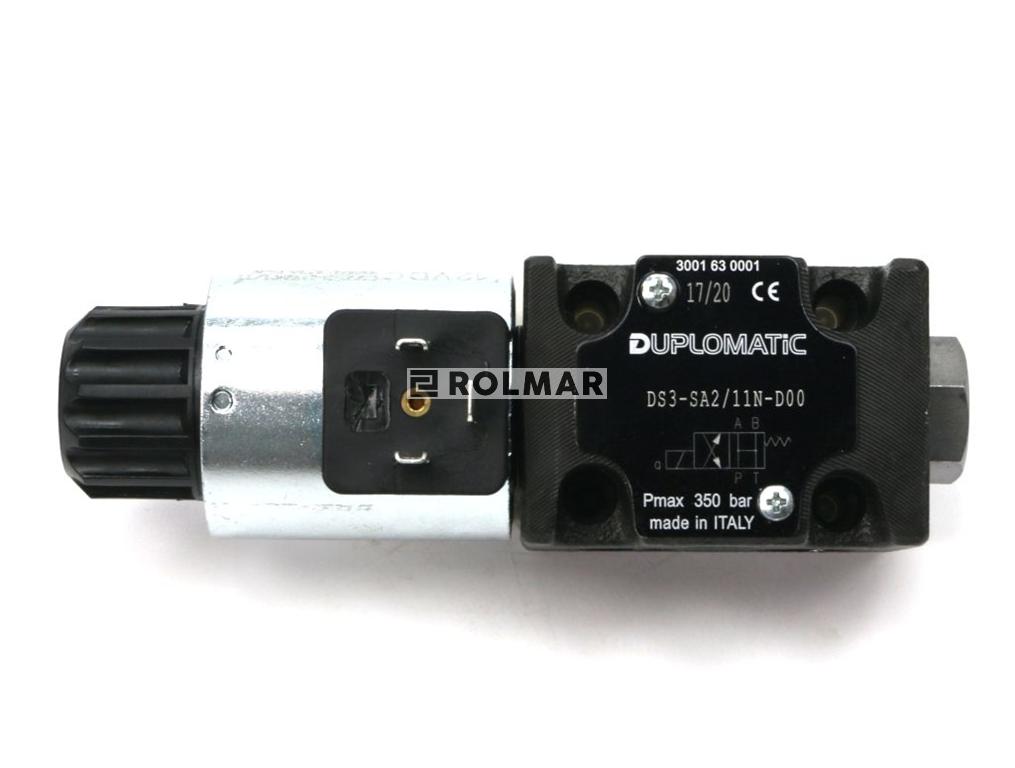 Rozdzielacz (elektrozawór) DS3-SA2/11N-D12 12V DC (cewka x 1) Heavy 350bar. 100l/min Duplomatic