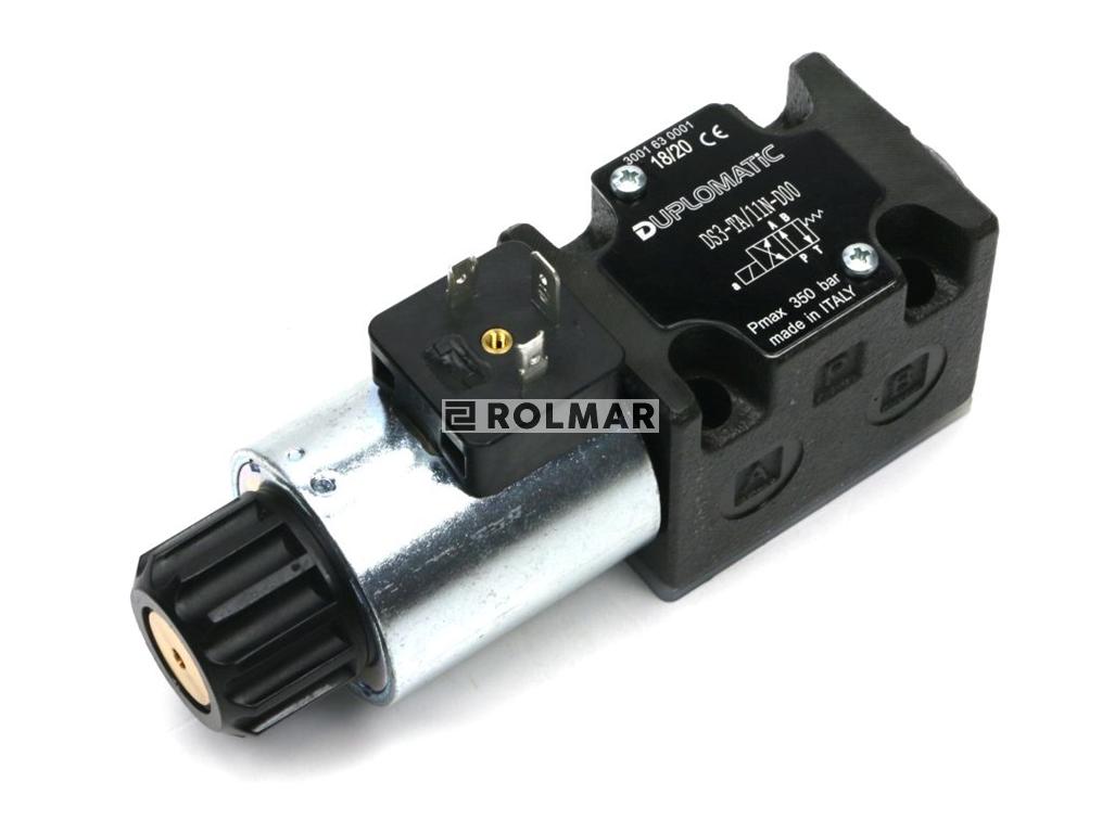 Rozdzielacz (elektrozawór) DS3-TA02/11N-D12 12V DC (cewka x 1) Heavy 350bar. 100l/min Duplomatic