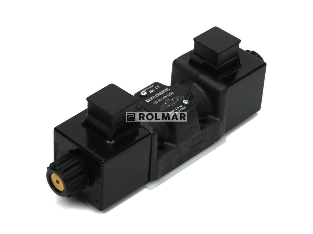 Rozdzielacz (elektrozawór NG 10) suwak "odcięty" DL5-S1/10N-D24K1 24VDC (cewka x 2) Compact 320bar. 125l/min Duplomatic