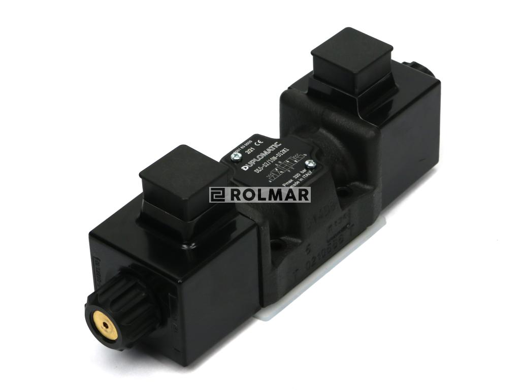 Rozdzielacz (elektrozawór NG 10) suwak "H" DL5-S2/10N-D12K1 12VDC (cewka x 2) Compact 320bar. 125l/min Duplomatic
