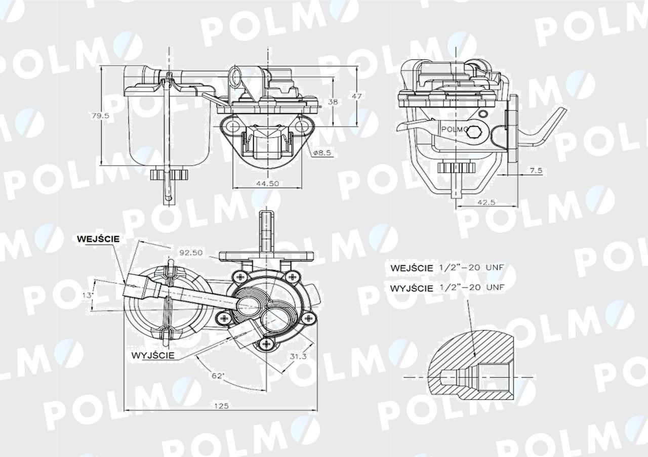 Pompa zasilająca 4222094M91 4222094R91 POLMO