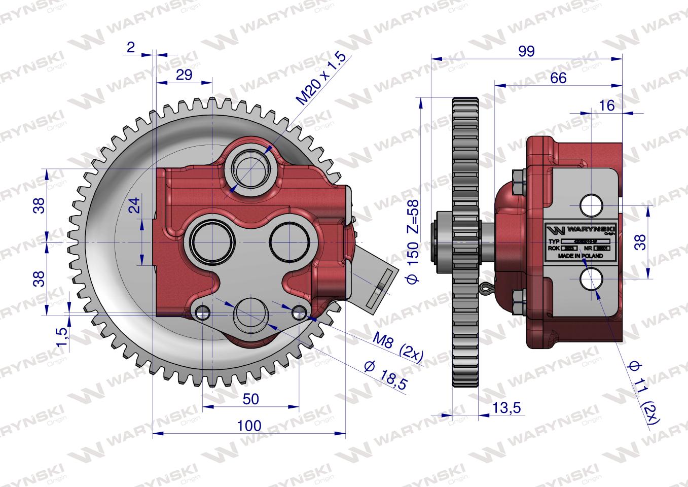 Pompa olejowa silnika do ursusa C-330 42062010 Waryński