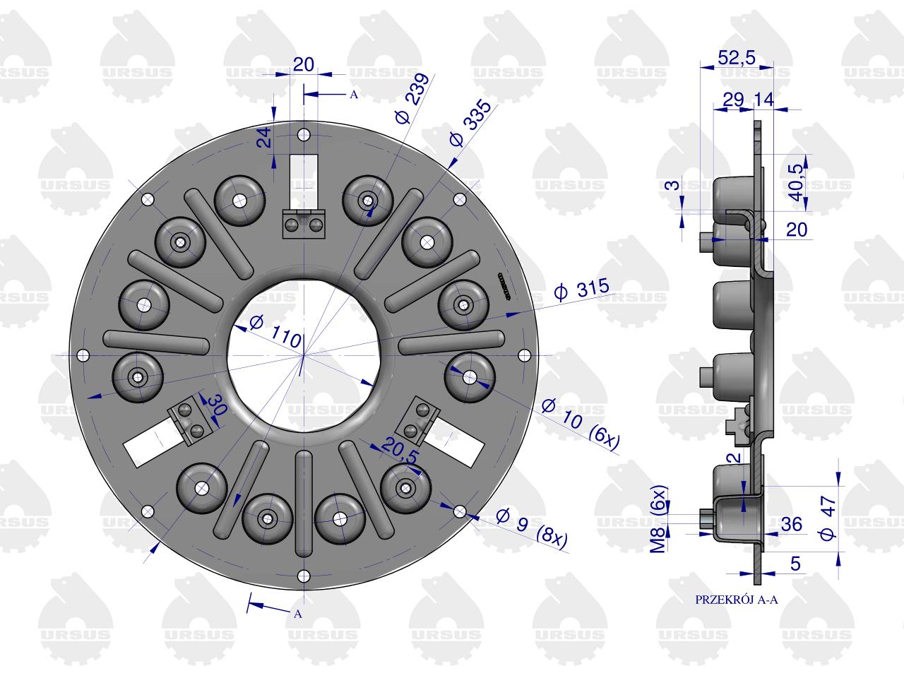 Osłona sprzęgła C-328/330 ORYGINAŁ URSUS