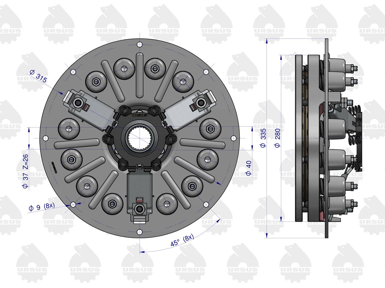 Sprzęgło kpl. st. typ C-328 ORYGINAŁ URSUS