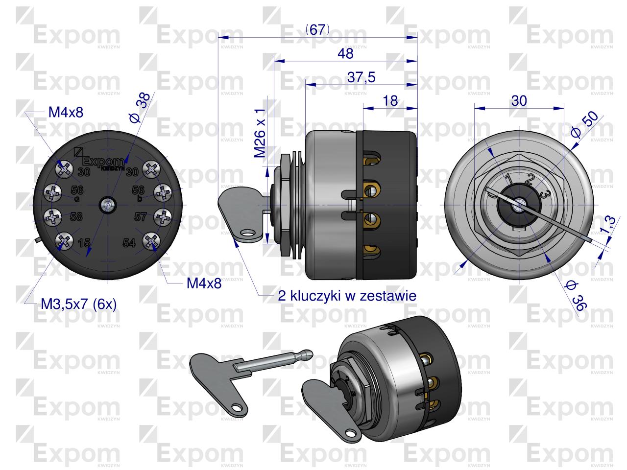 Stacyjka z kluczykiem C-330/360/385 EXPOM KWIDZYN eu