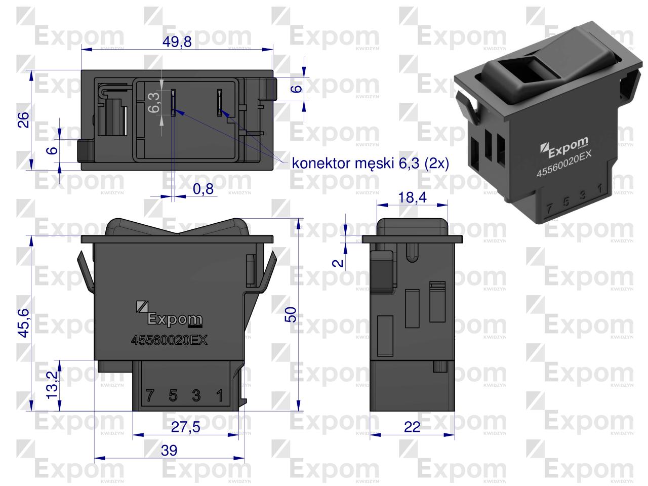 Włącznik przechylny Farmer Fendt  EXPOM KWIDZYN eu