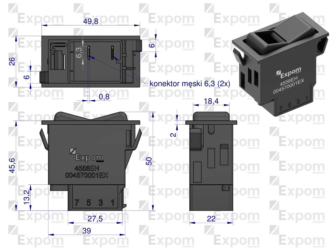 Włącznik przechylny Case IH EXPOM KWIDZYN eu