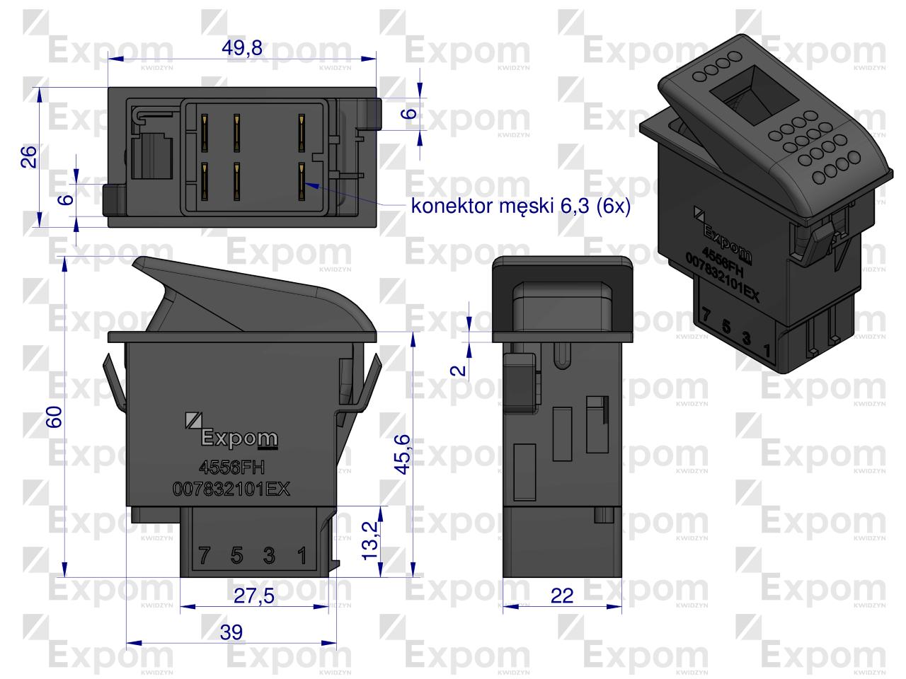 Przełącznik z blokadą włącz/wyłącz Case IH EXPOM KWIDZYN eu