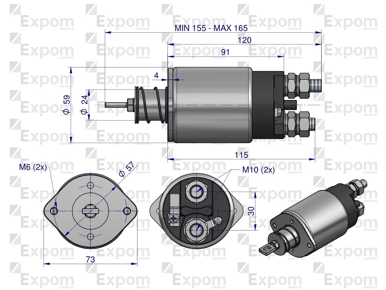 Wyłącznik ( włącznik) rozrusznika (stary typ) WE7a 9410010. 50458251. EX-941 001. 45825.00 C-330 C-360 EXPOM KWIDZYN eu 