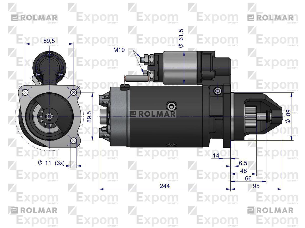 Rozrusznik 3kW C-330 C-360 ZETOR Nowy Typ EXPOM KWIDZYN eu 