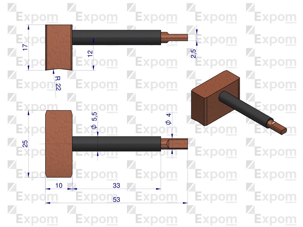 Komplet szczotek rozrusznika 2005834177. 46657000 C-330 C-360 ZETOR Nowy Typ EXPOM KWIDZYN eu 