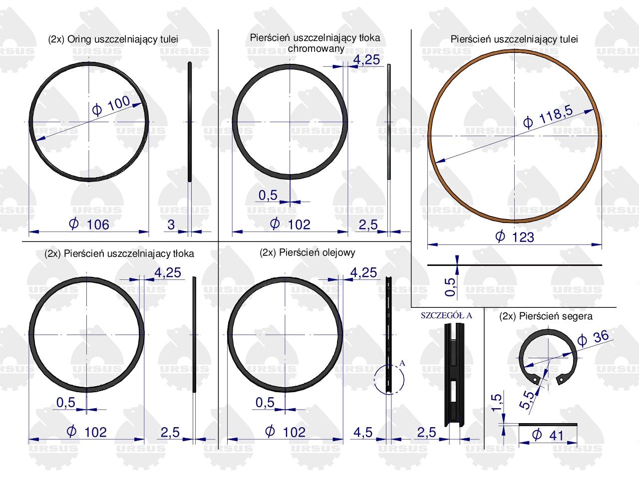 Zestaw naprawczy silnika C-330M ORYGINAŁ URSUS