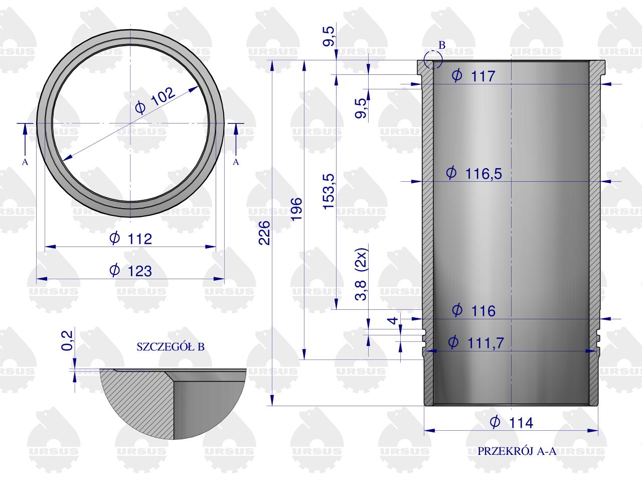 Zestaw naprawczy silnika C-330 (komplet) ORYGINAŁ URSUS