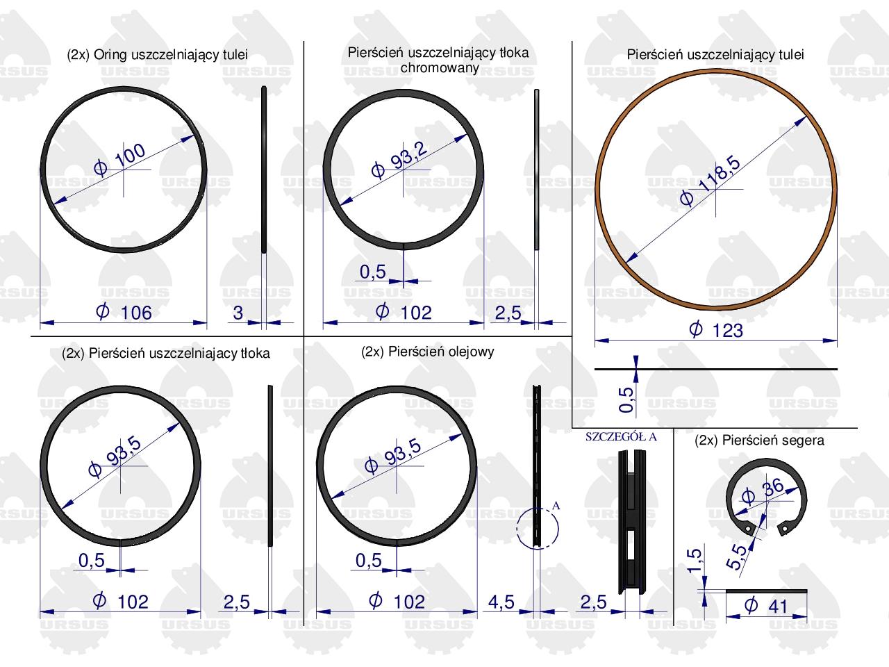 Zestaw naprawczy silnika C-330 ORYGINAŁ URSUS
