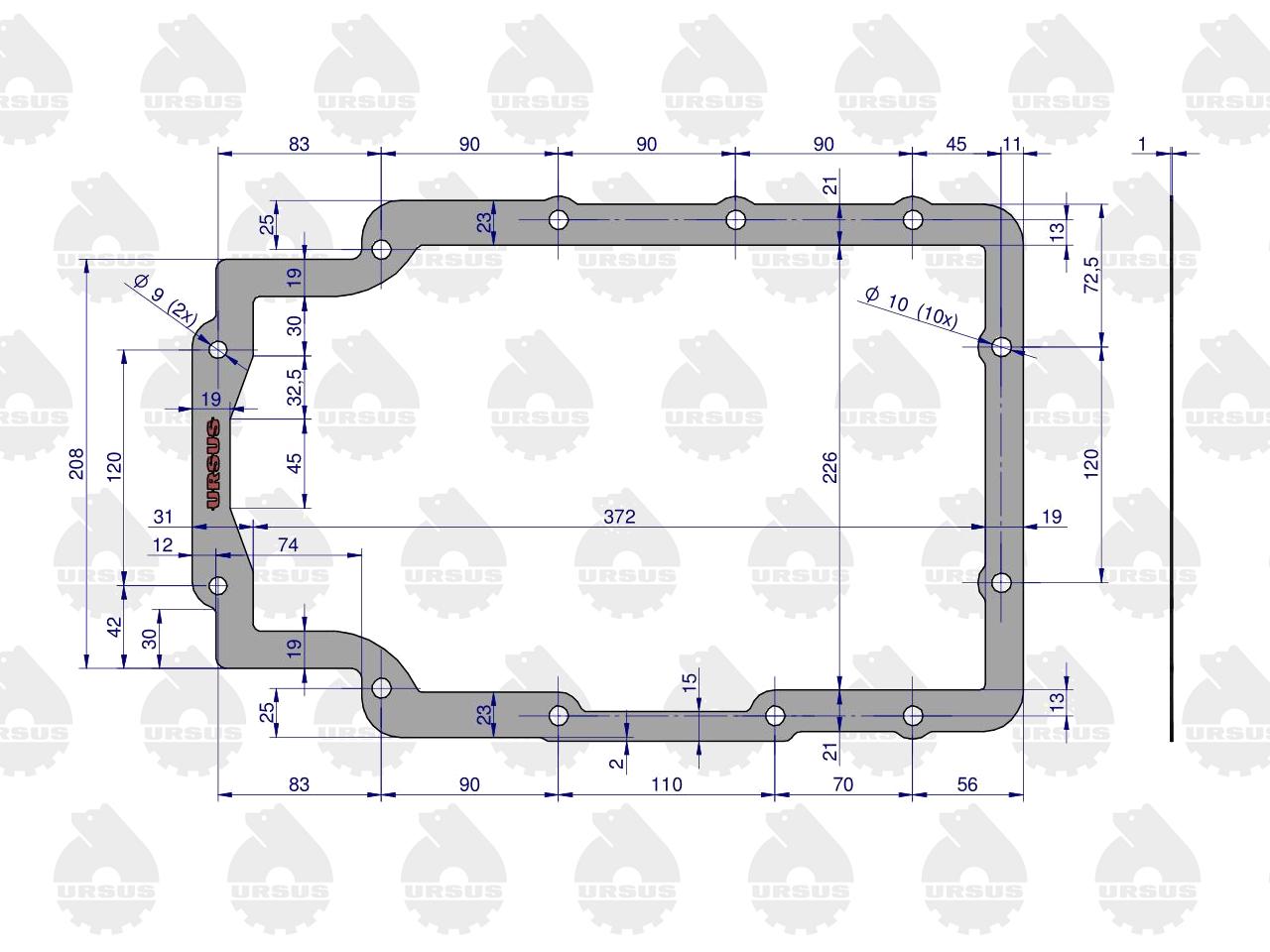 Uszczelka miski olejowej krążelit 1mm C-330 ( sprzedawane po 5 ) ORYGINAŁ URSUS