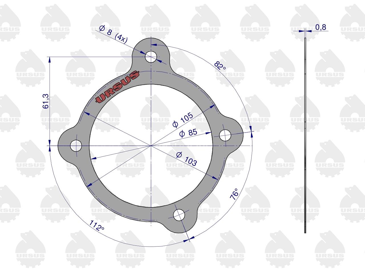 Uszczelka pokrywy licznika motogodzin krążelit 0.8mm C-330 ( sprzedawane po 10 ) ORYGINAŁ URSUS