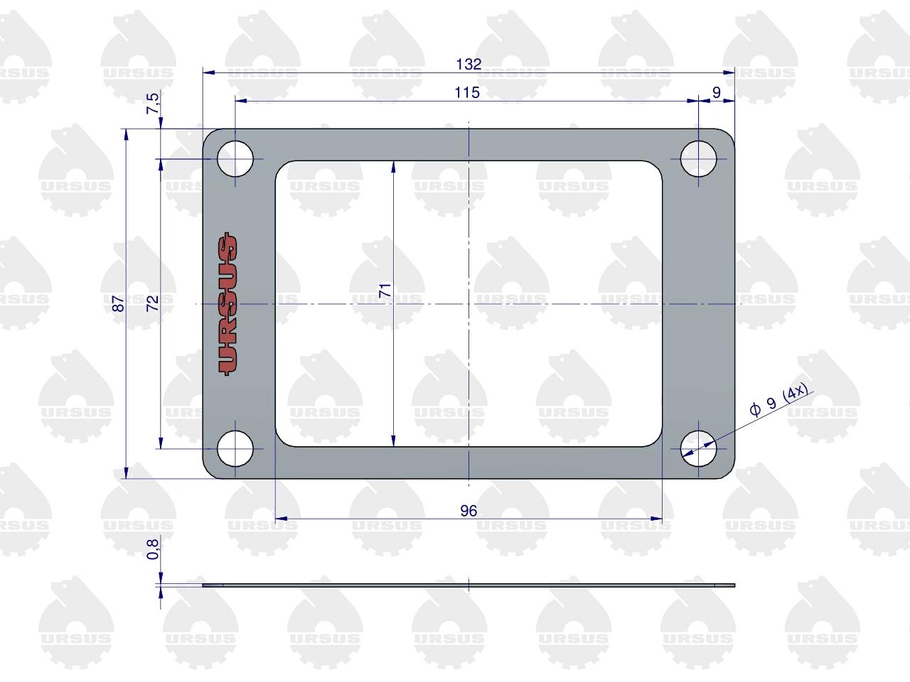 Uszczelka pokrywki pochwy krążelit 0.8mm C-330 ( sprzedawane po 10 ) ORYGINAŁ URSUS