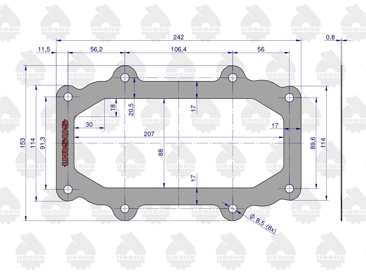 Uszczelka kolumny kierowniczej krążelit 0.8mm C-330 ( sprzedawane po 10 ) ORYGINAŁ URSUS
