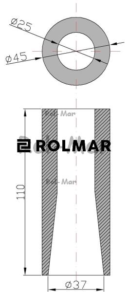Tuleja mocowania zęba 810, 680, 1100 ładowacza fi 45 Tur