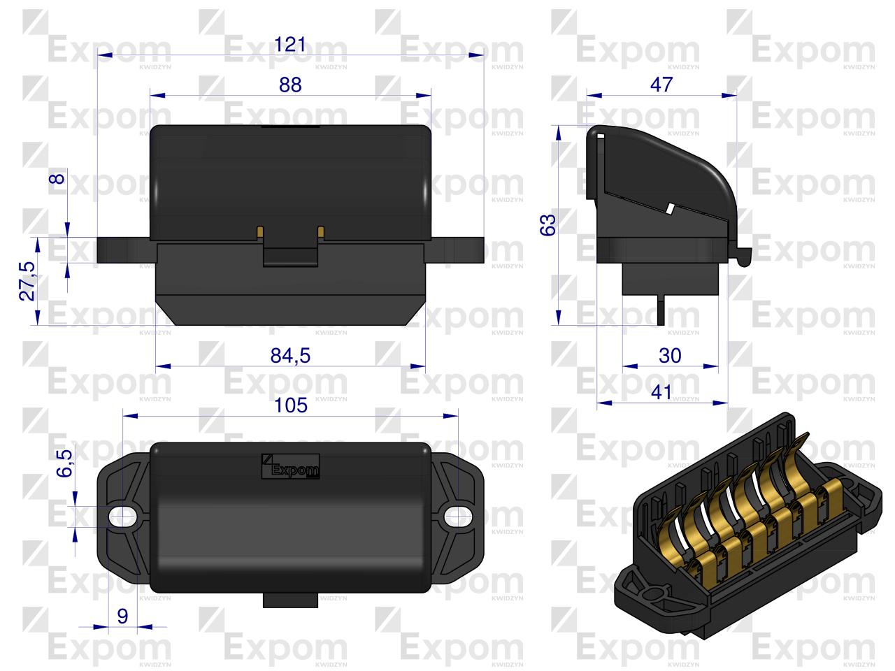 Skrzynka bezpieczników 6-krotna EXPOM KWIDZYN eu