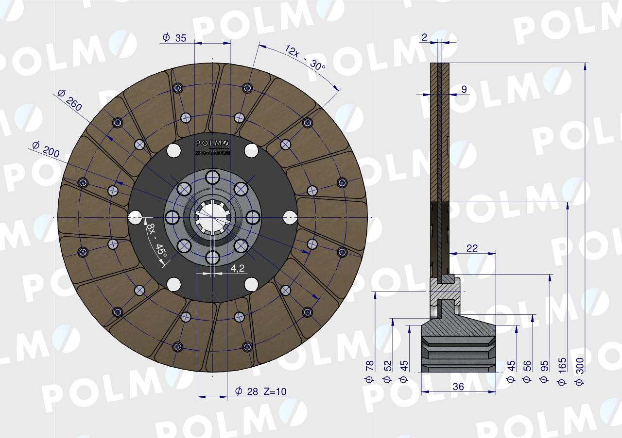 Tarcza sprzęgła 4460000 Bizon POLMO