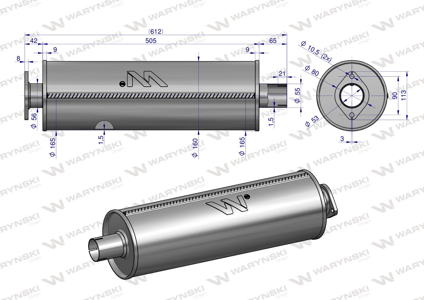 Tłumik Bizon (puszka nie kompletny) INOX WARYŃSKI