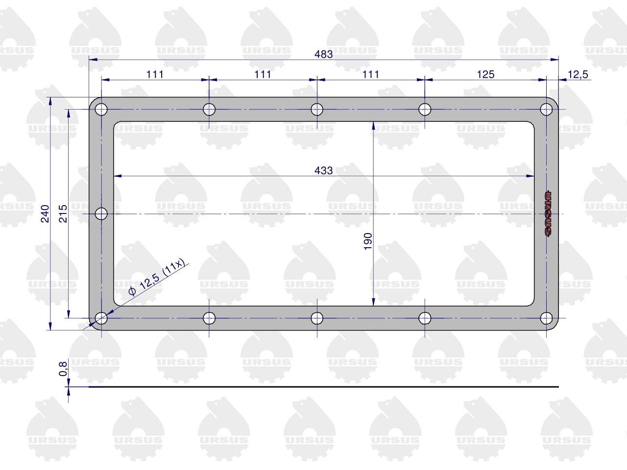 Uszczelka podnośnika krążelit 0.8mm C-360 ( sprzedawane po 5 ) ORYGINAŁ URSUS