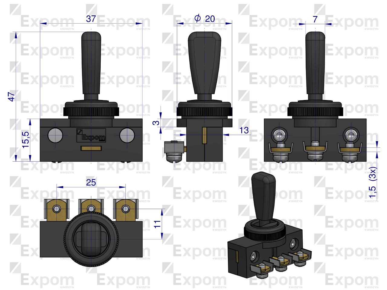 Przełącznik kierunkowskazu W-21 330/360 EXPOM KWIDZYN eu