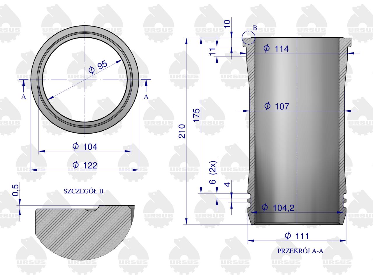 Zestaw naprawczy silnika 55110018 950116 C-360 (komplet) ORYGINAŁ URSUS