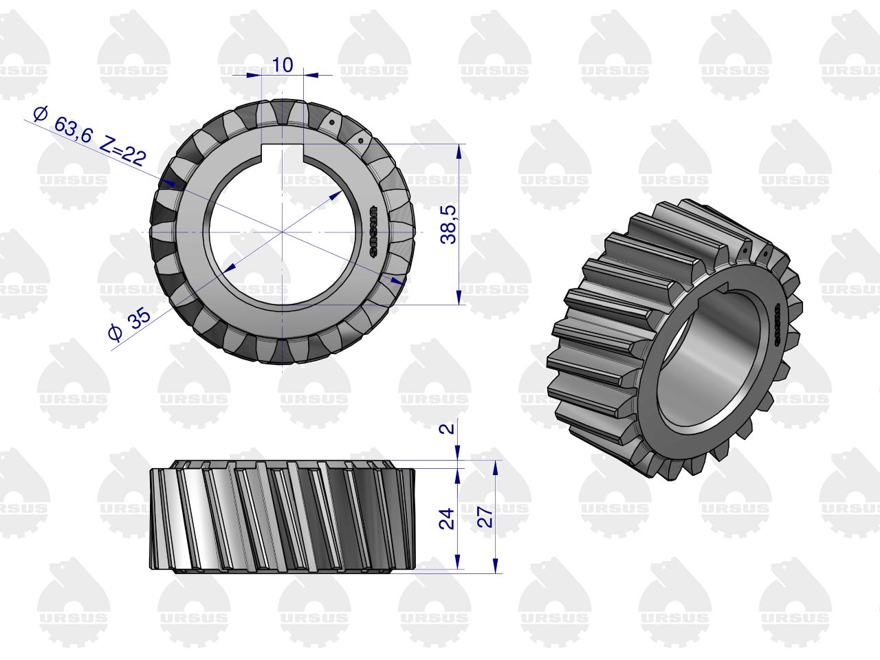 Koło zębate rozrządu na wał korbowy C-360 ORYGINAŁ URSUS