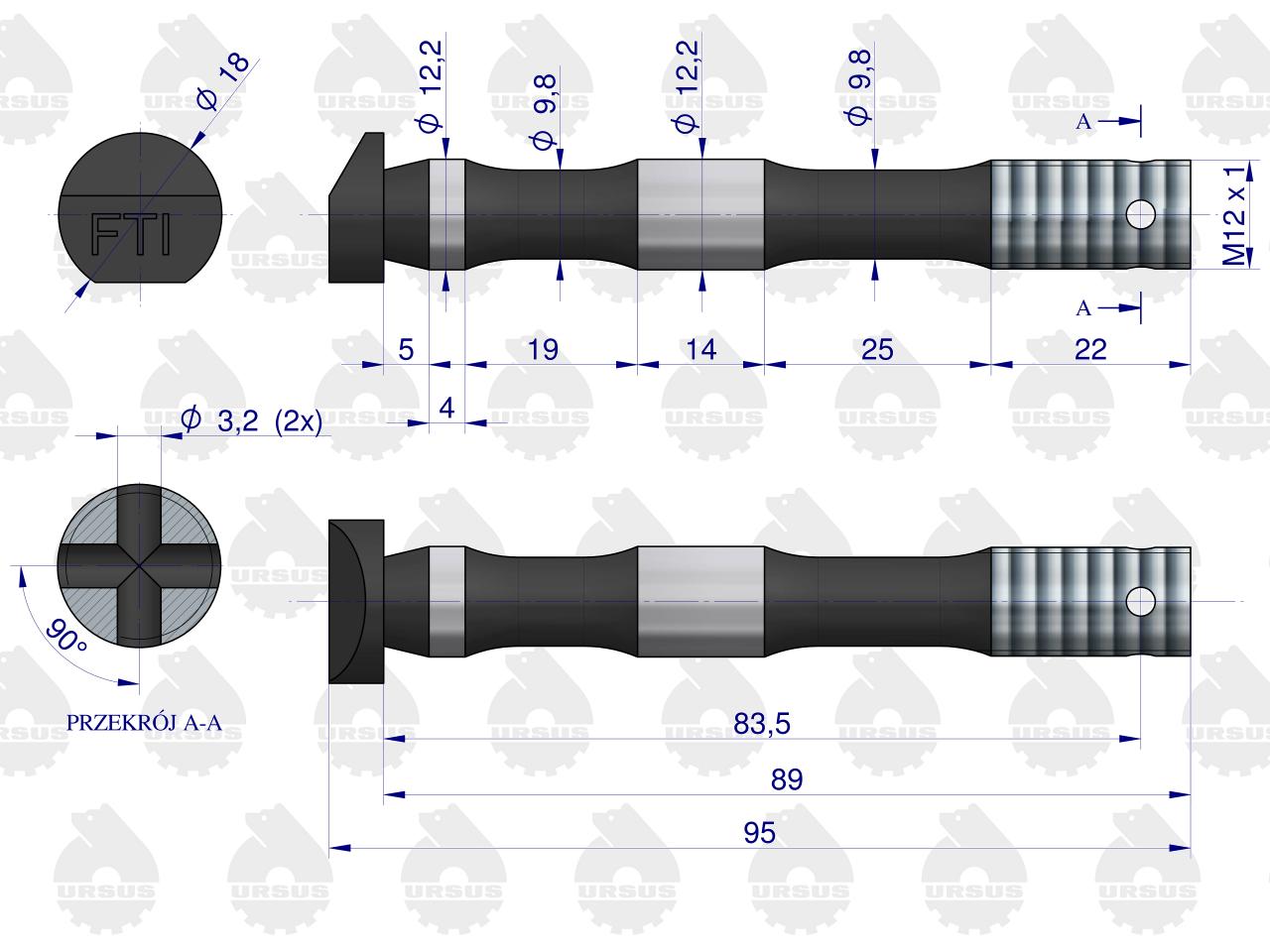 Śruba korbowodu 950325 69010372 C-360/Zetor ORYGINAŁ URSUS (sprzedawane po 10 szt )